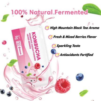 Travel Pack Probiotics Kombucha Instant Powder - mixed berries flavor